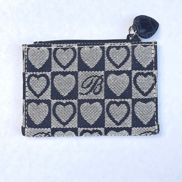 Brighton Black & White Checkered Heart Card Case Wallet - Picture 2 of 7